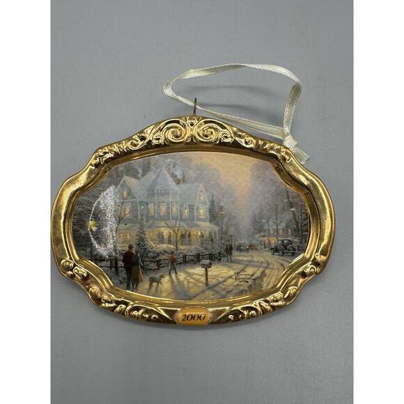 Vintage Hallmark Keepsake Ornament 2000 A Holiday Gathering Thomas Kinkade - Picture 1 of 7